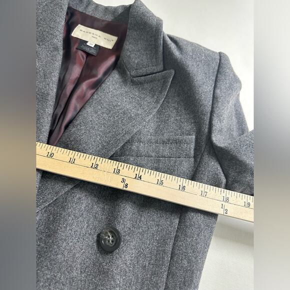 Barbara Bui Grey Wool Double Breasted Blazer Size 38/6 EUC Shoulder Pads - Picture 7 of 9